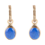 Nova Half-Hoop Blue Lapis and Golden Earrings - Barse Jewelry - Flyclothing LLC
