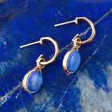 Nova Half-Hoop Blue Lapis and Golden Earrings - Barse Jewelry - Flyclothing LLC