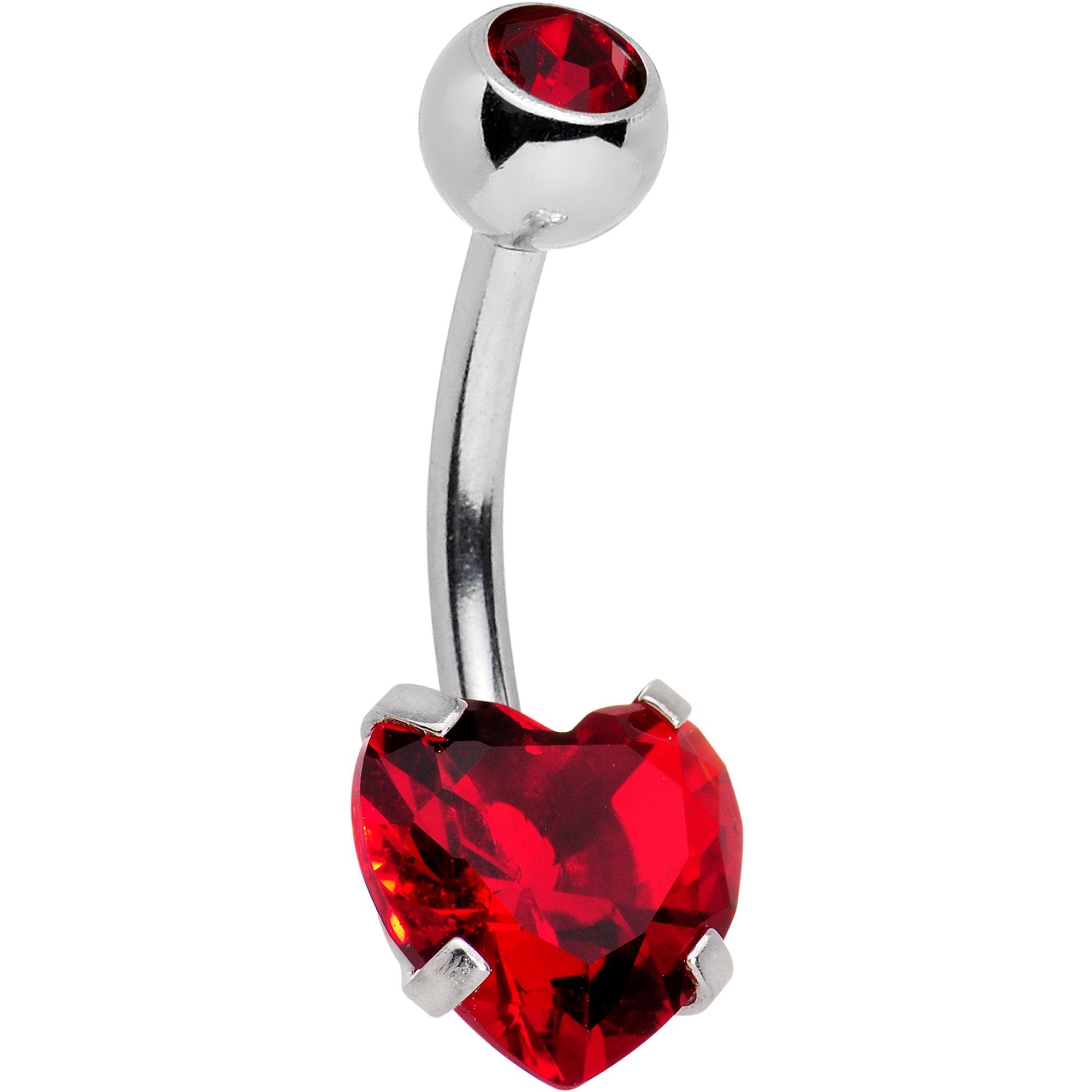 Clear Red CZ Gem Love is in the Air Dangle Belly Ring - BodyCandy - Flyclothing LLC