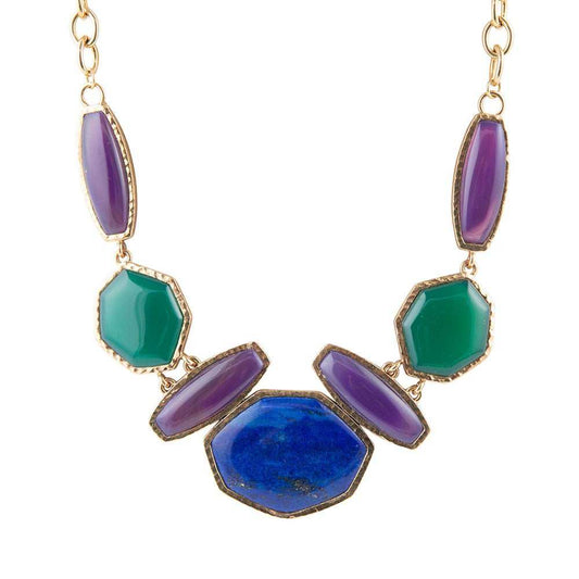 Odyssey Lapis Multi Stone Statement Necklace - Barse Jewelry - Flyclothing LLC