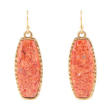 Odyssey Long Orange Sponge Coral Golden Statement Earrings - Barse Jewelry