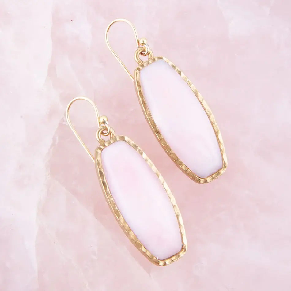 Odyssey Long Pink Opal and Bronze Earrings - Barse Jewelry - Flyclothing LLC