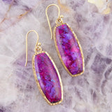 Odyssey Long Purple Turquoise and Bronze Statement Earrings - Barse Jewelry - Flyclothing LLC