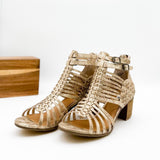 Ofanto Heeled Sandal in Gold