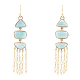 Ohana Blue Larimar Golden Chandelier Drop Earrings - Barse Jewelry