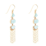 Ohana Blue Larimar Golden Chandelier Drop Earrings - Barse Jewelry