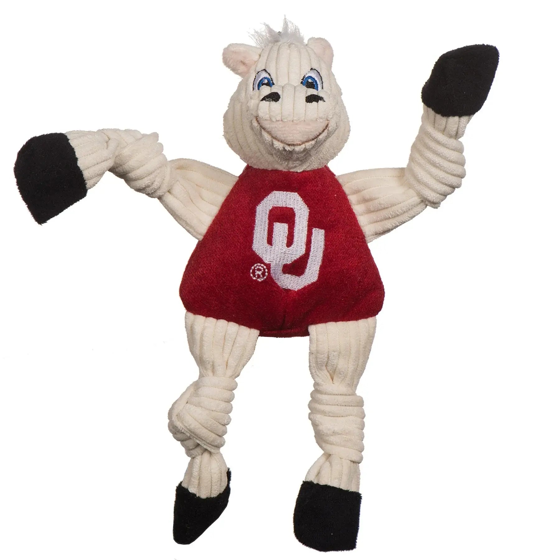 NCAA University of Oklahoma, Sooner Knottie® Plush Dog Toy - HuggleHounds - Flyclothing LLC