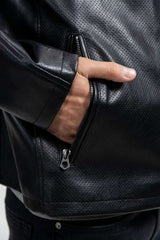 Oliver Men's Perforated Faux Leather Jacket - Whet Blu NYC - Flyclothing LLC