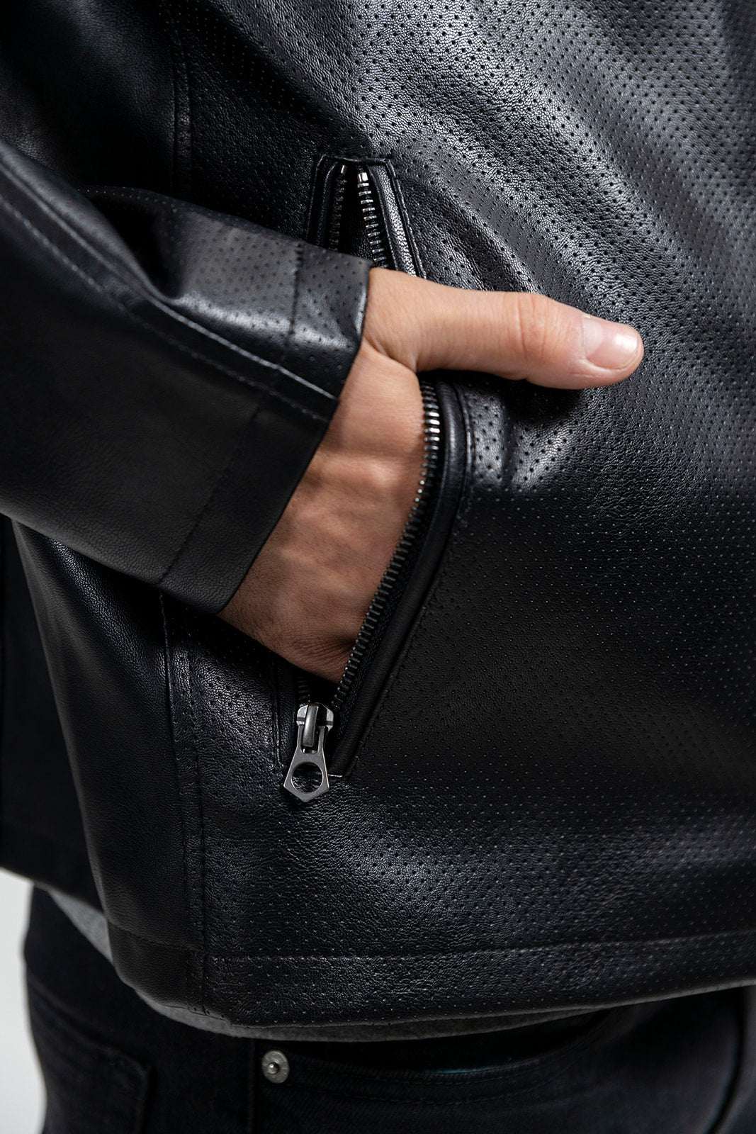 Oliver Men's Perforated Faux Leather Jacket - Whet Blu NYC - Flyclothing LLC