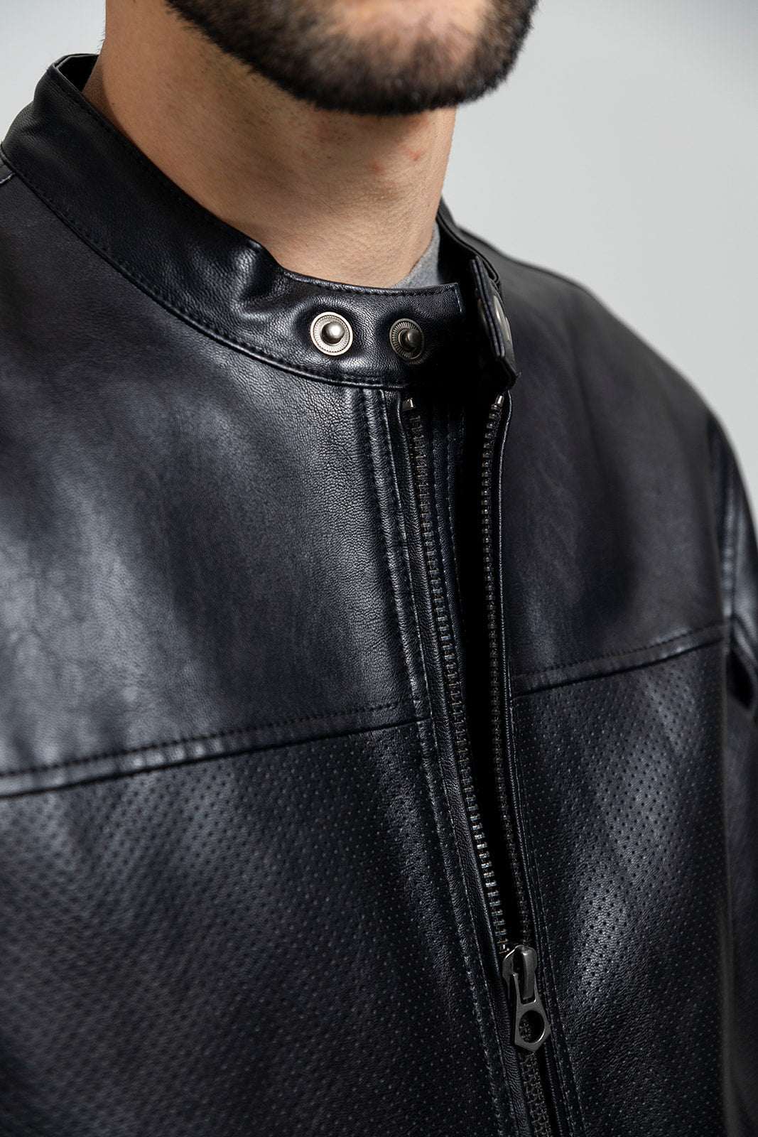 Oliver Men's Perforated Faux Leather Jacket - Whet Blu NYC - Flyclothing LLC