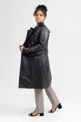 Olivia Women's Double Breasted Leather Coat