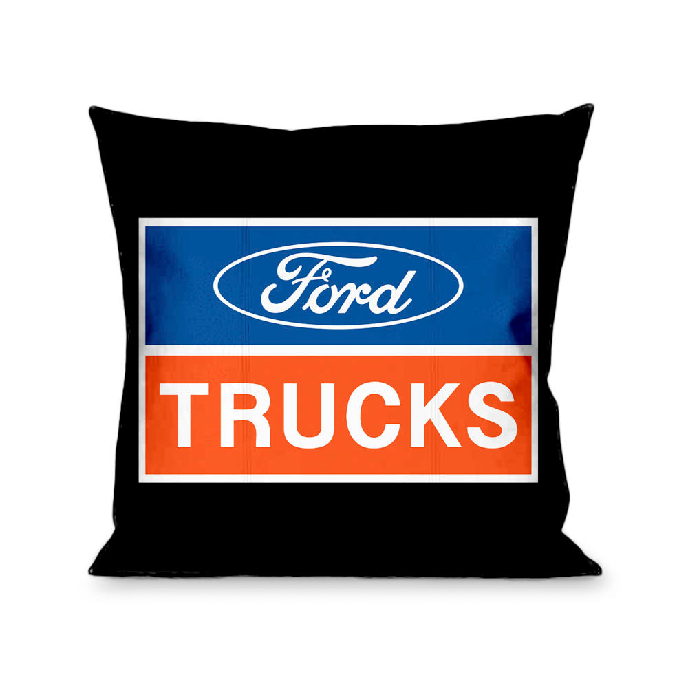 Pillow - THROW - FORD TRUCKS Logo2 Black White Blue Red - Buckle-Down - Flyclothing LLC