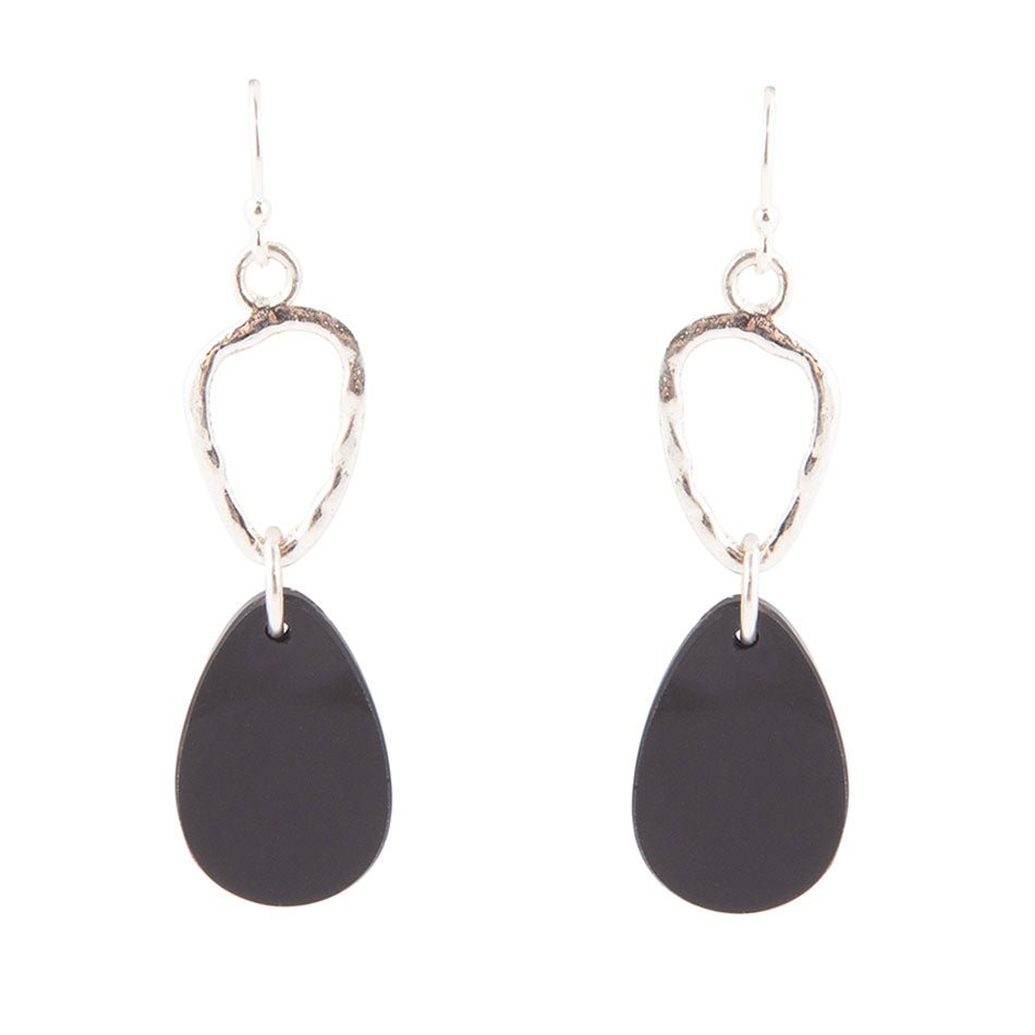 Onyx and Sterling Silver Drop Earrings - Barse Jewelry
