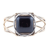 Onyx Mixed Metal Golden Cuff Bracelet - Barse Jewelry