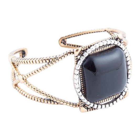 Onyx Mixed Metal Golden Cuff Bracelet - Barse Jewelry - Flyclothing LLC