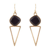 Onyx and Bronze Triangle Earrings - Barse Jewelry - Flyclothing LLC