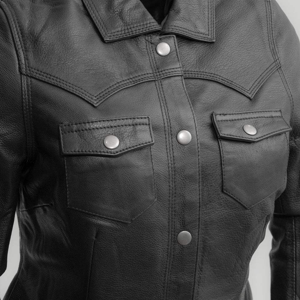 Onyx Women's Leather Motorcycle Shirt - First Manufacturing Company - Flyclothing LLC