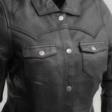 Onyx Women's Leather Motorcycle Shirt - First Manufacturing Company - Flyclothing LLC
