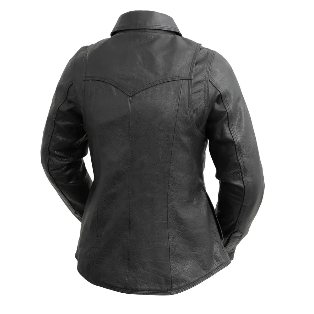 Onyx Women's Leather Motorcycle Shirt - First Manufacturing Company - Flyclothing LLC