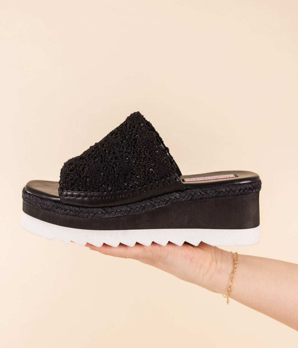 Ophelia Wedges in Black - Naughty Monkey - Flyclothing LLC