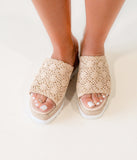 Ophelia Wedges in Cream - Naughty Monkey - Flyclothing LLC