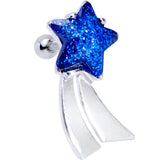 16G 1/4 Blue Gem Star Comet Tragus Cartilage Earring - BodyCandy - Flyclothing LLC