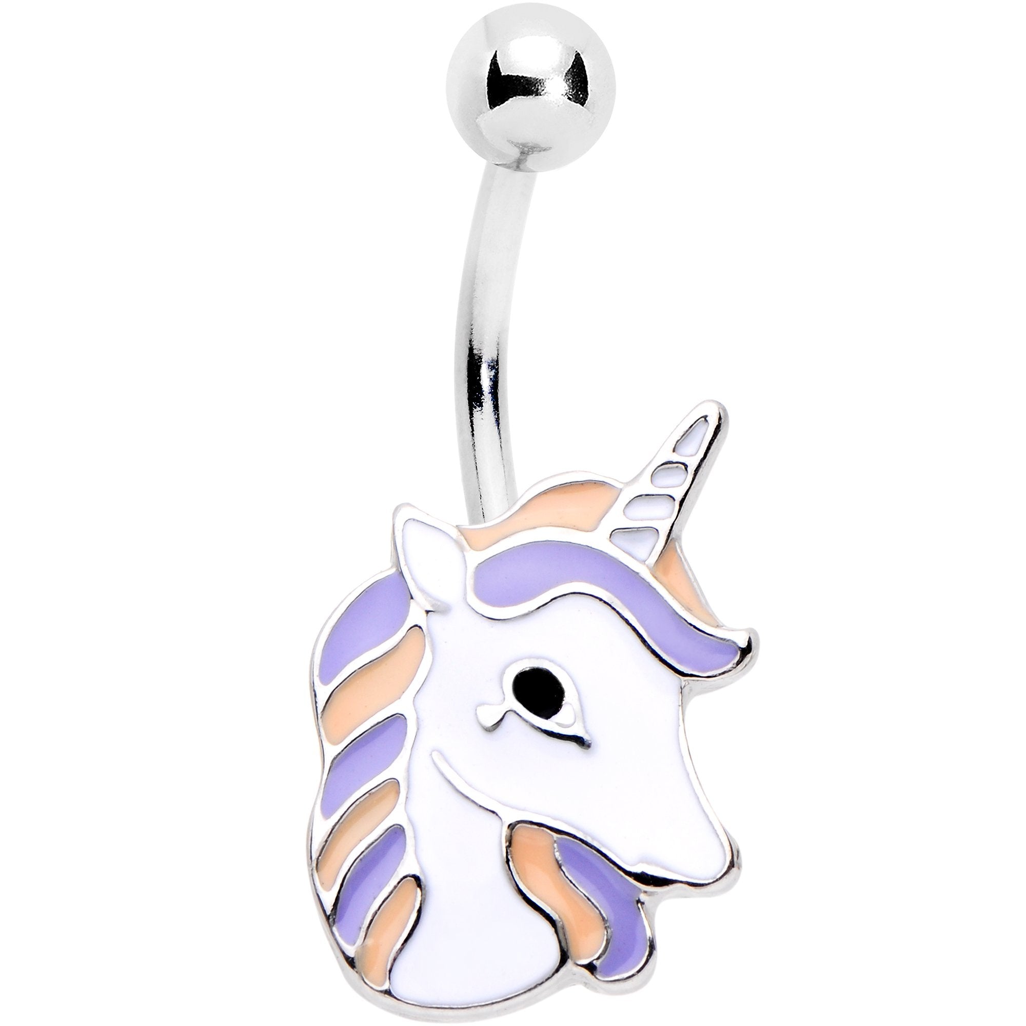 Pink Purple Mane Youthful Unicorn Belly Ring - BodyCandy - Flyclothing LLC
