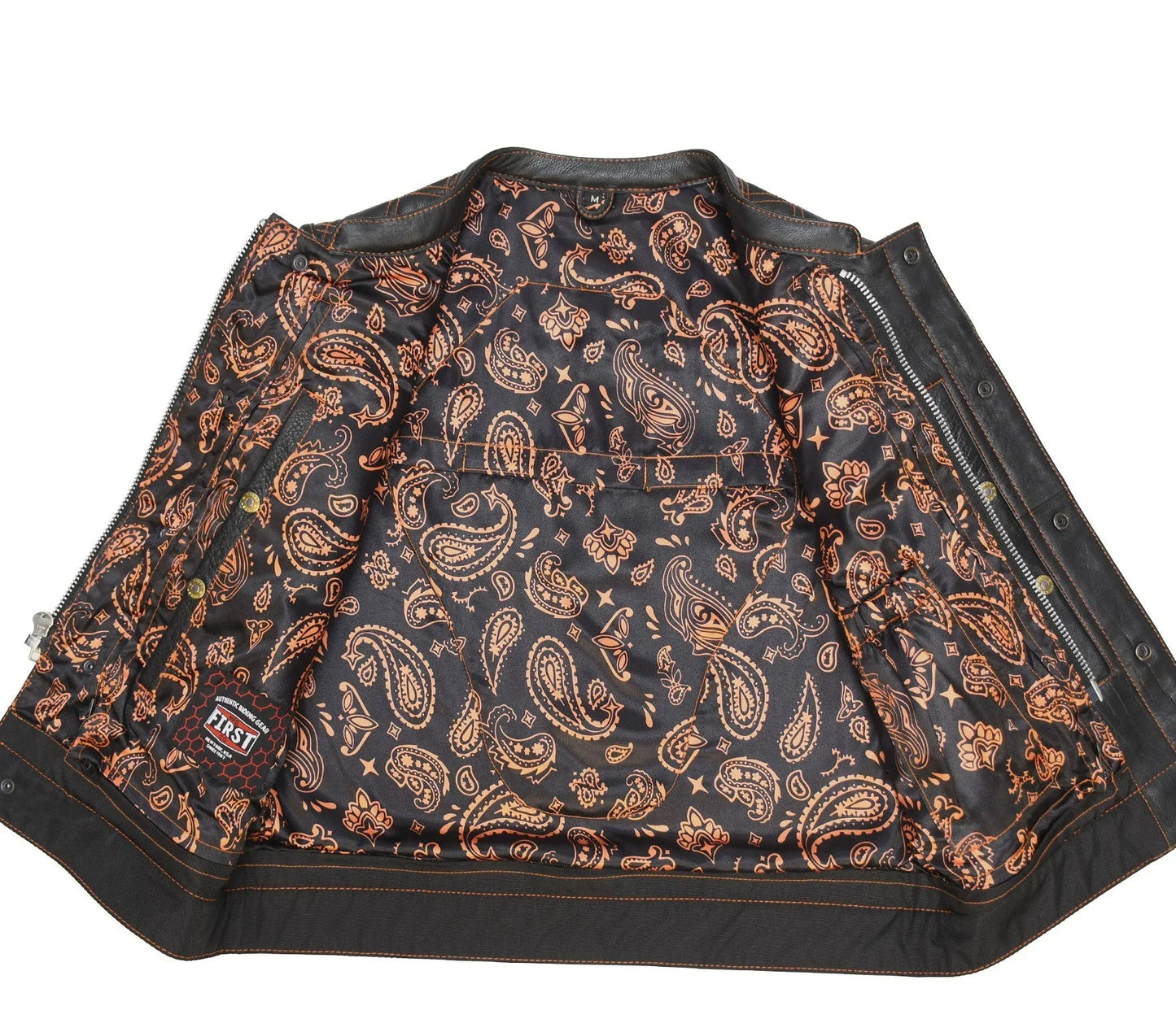 Upside Men's Club Style Leather Vest - First Manufacturing Company - Flyclothing LLC