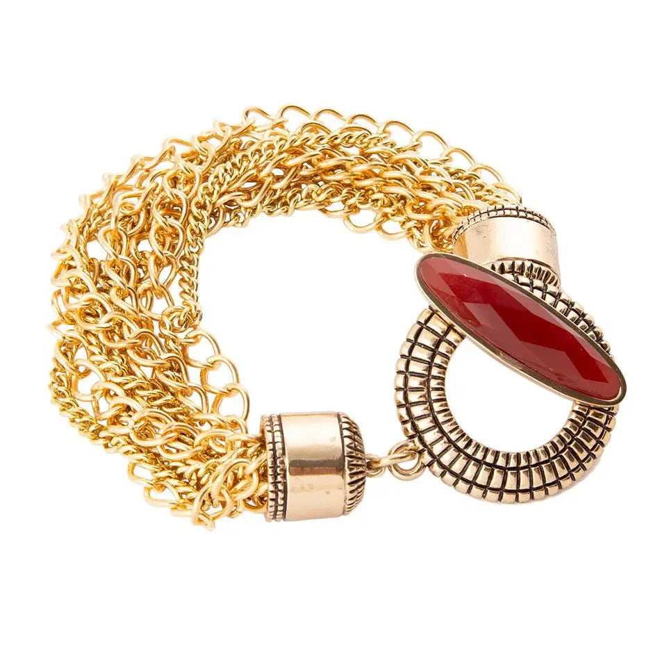 Orange Carnelian Golden Chain Bracelet - Barse Jewelry - Flyclothing LLC
