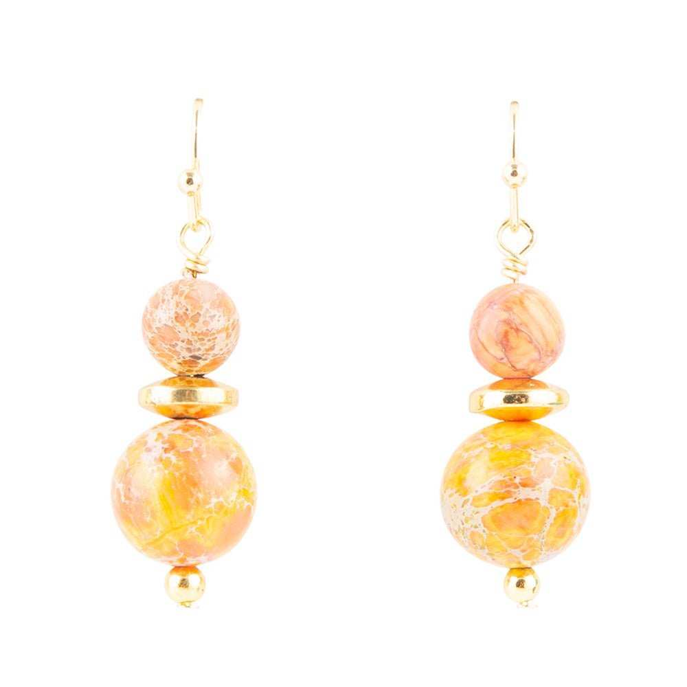 Orange Jasper Drop Earrings - Barse Jewelry - Flyclothing LLC