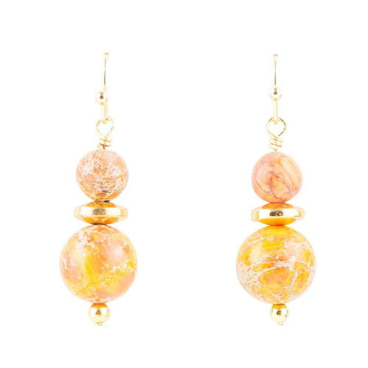 Orange Jasper Drop Earrings - Barse Jewelry - Flyclothing LLC