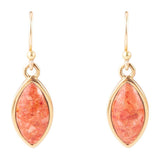 Orange Sponge Coral Golden Drop Earrings - Barse Jewelry - Flyclothing LLC