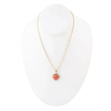 Orange Sponge Coral Heart Pendant and Golden Bronze Necklace - Barse Jewelry - Flyclothing LLC