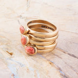 Orange Sponge Coral Golden Stacking Ring Set - Barse Jewelry - Flyclothing LLC