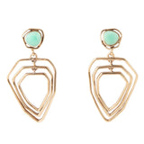 Organic Green Chrysoprase and Golden Bronze Drop Earrings - Barse Jewelry