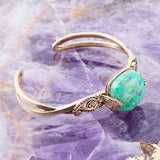 Ornate Lime Green Turquoise Golden Cuff - Barse Jewelry