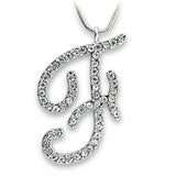 OT119 - Rhodium Brass Pendant with Top Grade Crystal  in Clear - Alamode