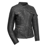Outlander - Women's Motorcycle Leather Jacket - First Manufacturing Company - Flyclothing LLC