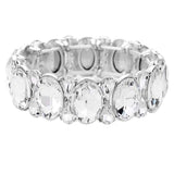 Oval Pear Crystal Stretch Evening Bracelet - Madeline Love - Flyclothing LLC