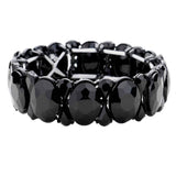 Oval Pear Crystal Stretch Evening Bracelet - Madeline Love - Flyclothing LLC