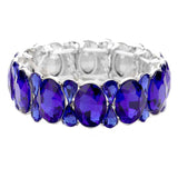 Oval Pear Crystal Stretch Evening Bracelet - Madeline Love - Flyclothing LLC