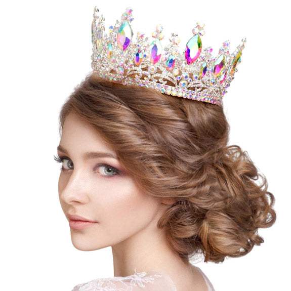 Oval Stone Accented Pageant Crown Tiara - Madeline Love - Flyclothing LLC