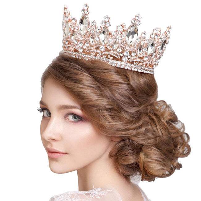 Oval Stone Accented Pageant Crown Tiara - Madeline Love - Flyclothing LLC