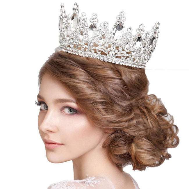 Oval Stone Accented Pageant Crown Tiara - Madeline Love - Flyclothing LLC