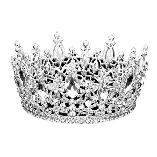 Oval Stone Accented Pageant Crown Tiara - Madeline Love - Flyclothing LLC