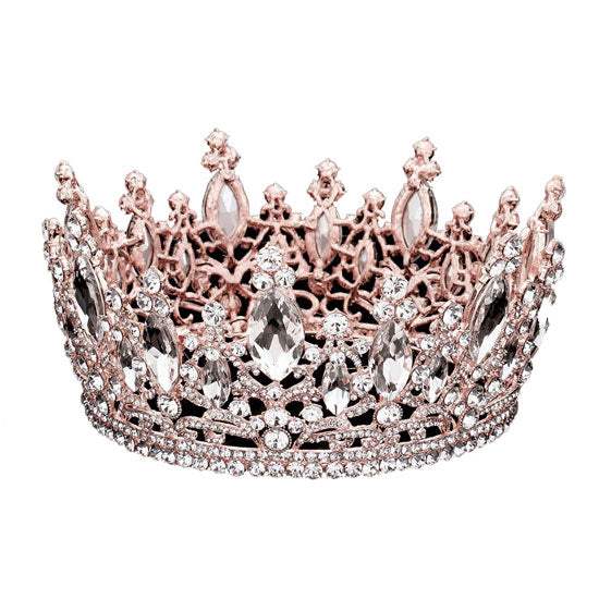 Oval Stone Accented Pageant Crown Tiara - Madeline Love - Flyclothing LLC