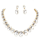 Oval Stone Link Evening Necklace - Madeline Love - Flyclothing LLC