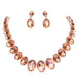 Oval Stone Link Evening Necklace - Madeline Love - Flyclothing LLC