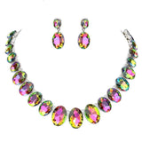 Oval Stone Link Evening Necklace - Madeline Love - Flyclothing LLC