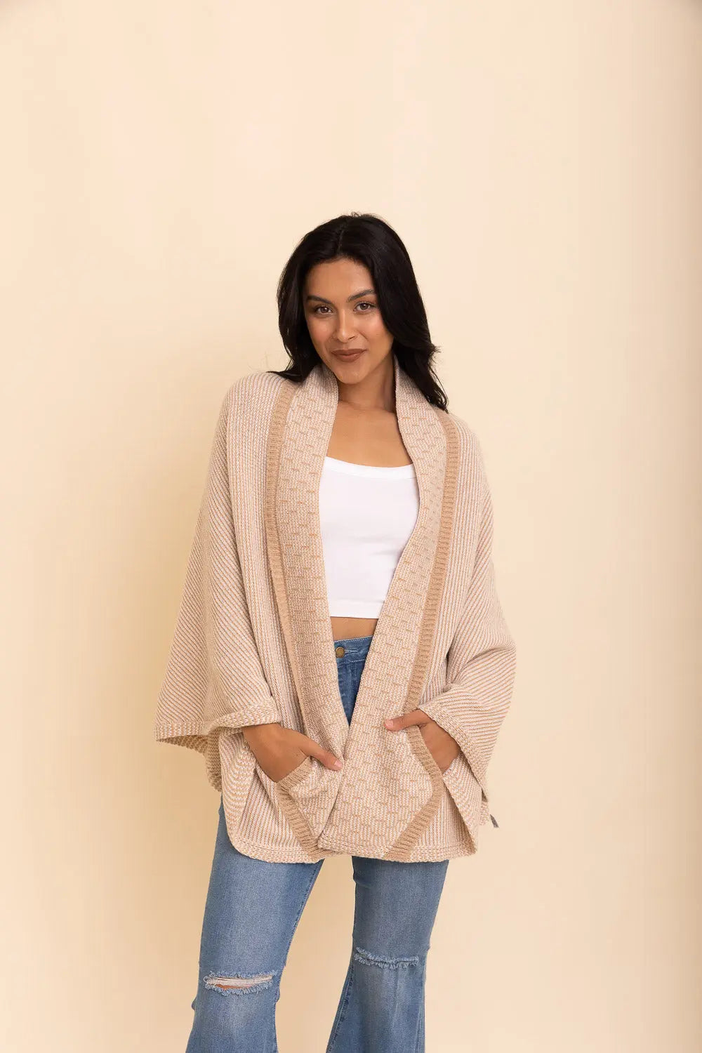 Over The Shoulder Knitted Shawl - Boho Clothing and Accessories - Flyclothing LLC